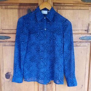 sheer button-down blouse